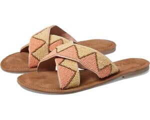 NEW Roan Bed Stu Beaded Slip On Sandals Beige Leather Lining Hand Made Size 7